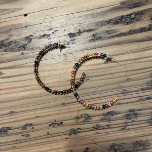 Rainbow beaded hoops!